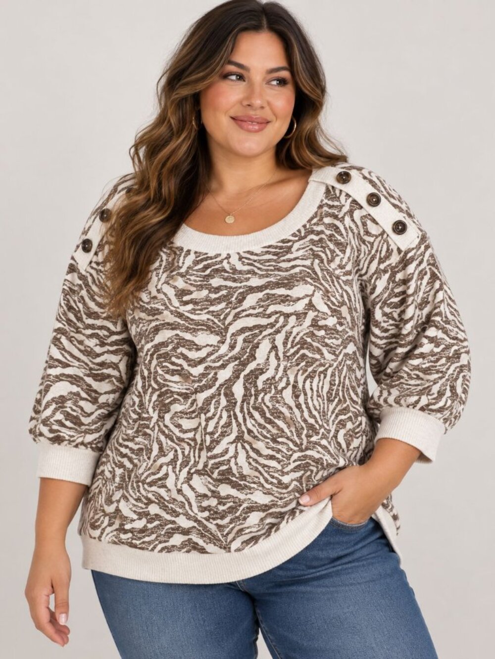 Westbound Plus Size Zebra Sweater 3X NWT Animal Print Elevated Casual